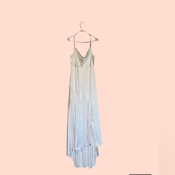 Lulus Dresses & Skirts - NWT Lulus Passionate Allure Ivory Satin Backless Cowl
Neck Maxi Dress Size Large
